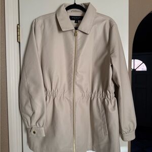 Women's Cream Pleather Jacket